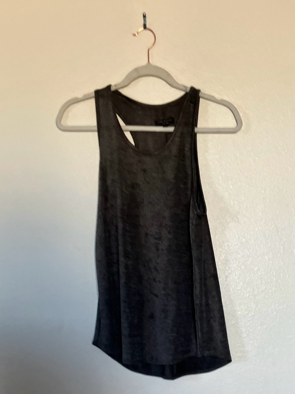 Rag & Bone Tunic Top Semi Sheer Sleeveless Gray Shirt Metallic M - Picture 2 of 8